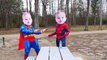 BOTTLE FLIP CHALLENGE Crying Babies SPIDERMAN VS SUPERMAN Superheroes in Real Life Crying Baby-r4M