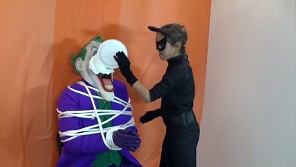JOKER VS CATWOMAN VS BATGIRL Pie Face Challenge Superhero Kids in Real Life  IRL-4Jd
