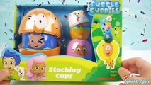 Best Learning Colors Video for Children Toy Bubble Guppies Stacking Cup and School Bus Finger Family-IOOI