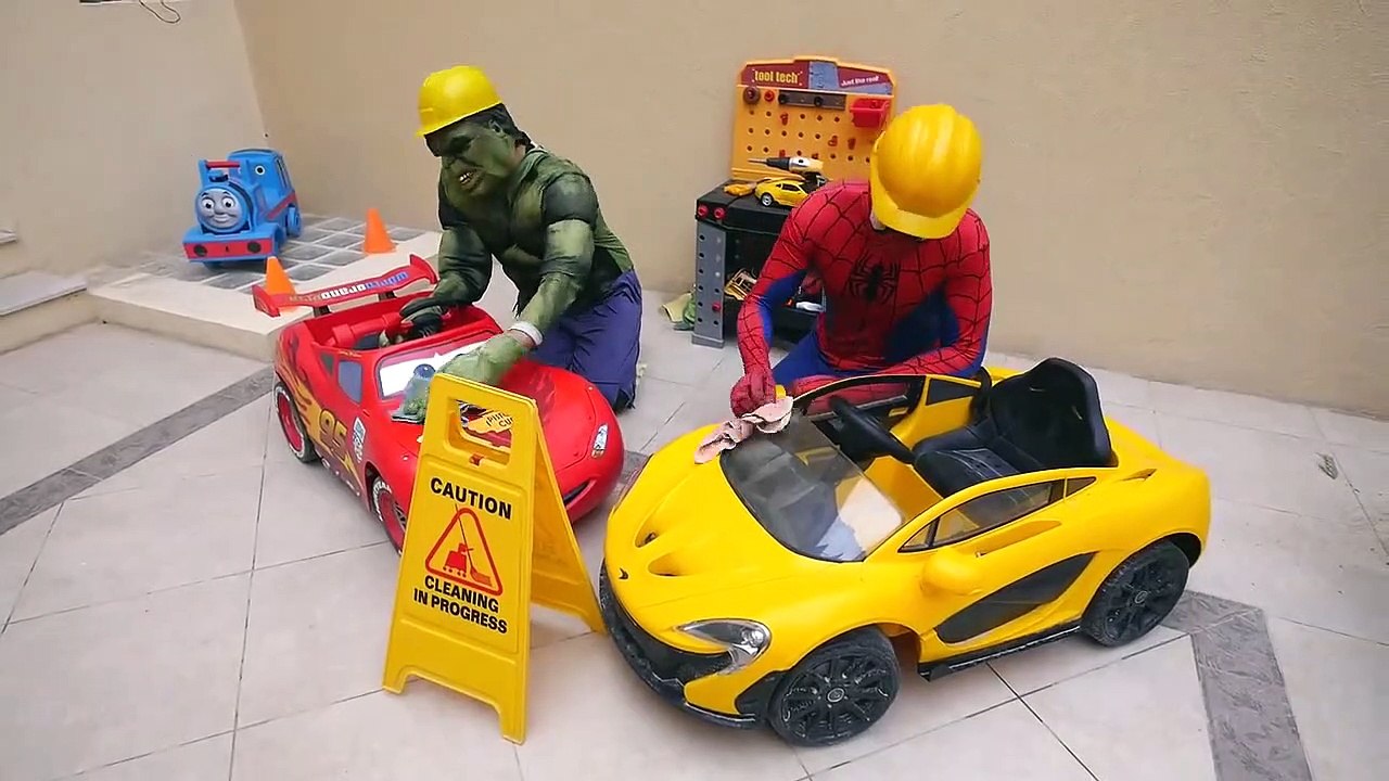Spiderman CAR WASH GONE WRONG! w_ Hulk Venom Joker Bad Baby & Toys Family Fun McDonalds Kids Video-k2EnzmLvh