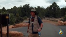 GIANT DINOSAUR CHASE Jurassic Adventure at Grand Canyon w_ T-Rex Raptors in Real Life Kids Toy Video-qT7l