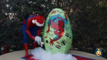 SPIDERMAN GIANT EGG SURPRISE TOYS for Kids w_ Spidey IRL Bubbles Gross Slime Christmas Toys Unboxing-8Zjug_