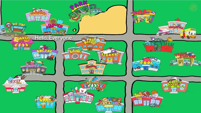 Town and City Vocabulary and Phrases for ESL and EFL Kids (#1) - Educational Videos For Kids-c7JXvwm