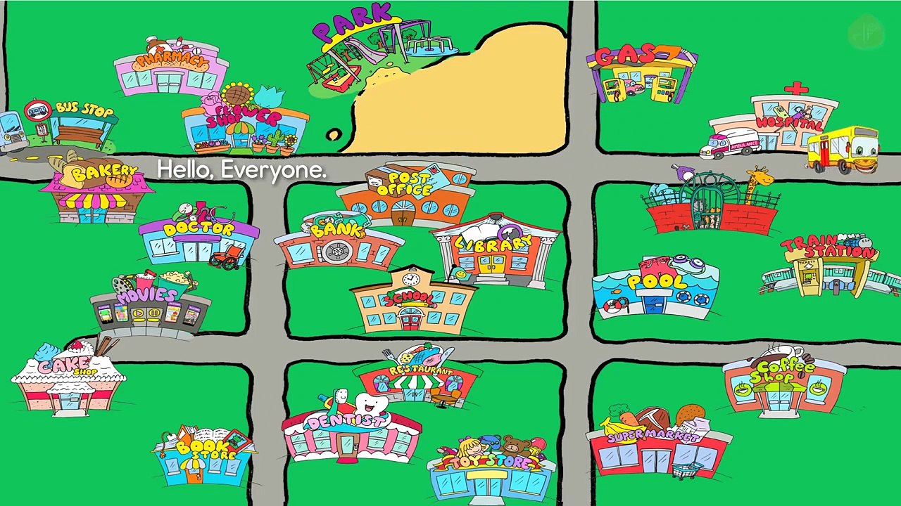 Town and City Vocabulary and Phrases for ESL and EFL Kids (#1) - Educational Videos For Kids-c7JXvwm