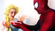 Spiderman With Frozen Elsa & Giant Gummy Candy Chuppa Chups, Pink Spidergirl Superhero in Real Life-65