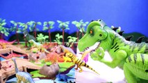 100 Piece TOY DINOSAUR Caveman Prehistoric Playset Toys Attacked by Dinosaurs Kids Videos-KjaAo-1J