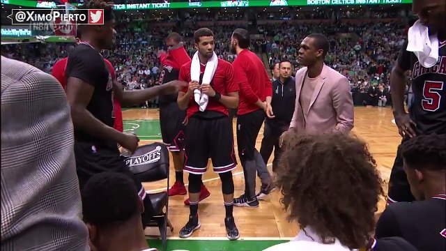 Rajon Rondo Coaching in the Bulls Huddle - Bulls vs Celtics - Game 5 - April 26, 2017 - NBA Playoffs - YouTube