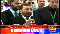 Farooq Sattar talks to media