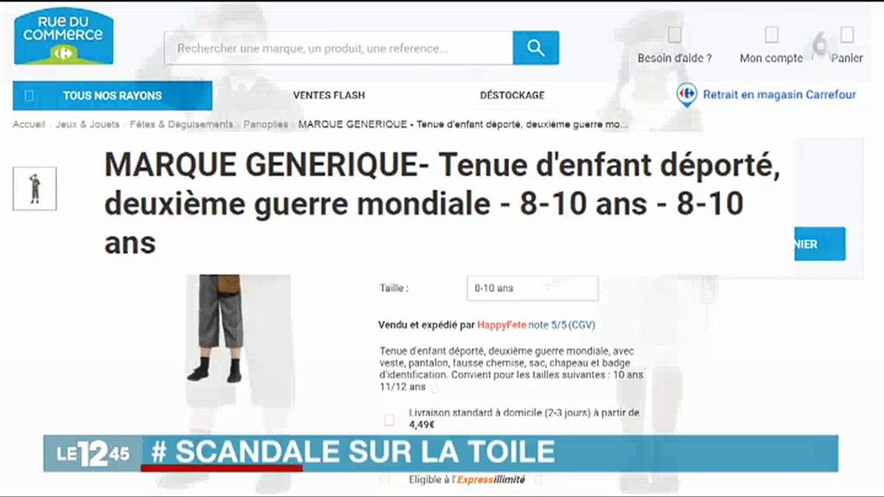 Des déguisements d'enfants déportés vendus sur internet font polémique - Regardez