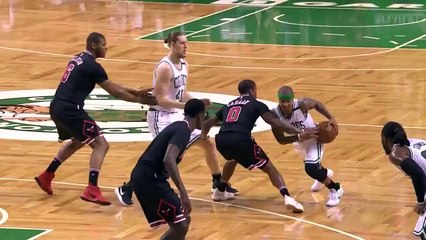 Isaiah Thomas with the SWEET WRAP AROUND PASS to Marcus Smart!