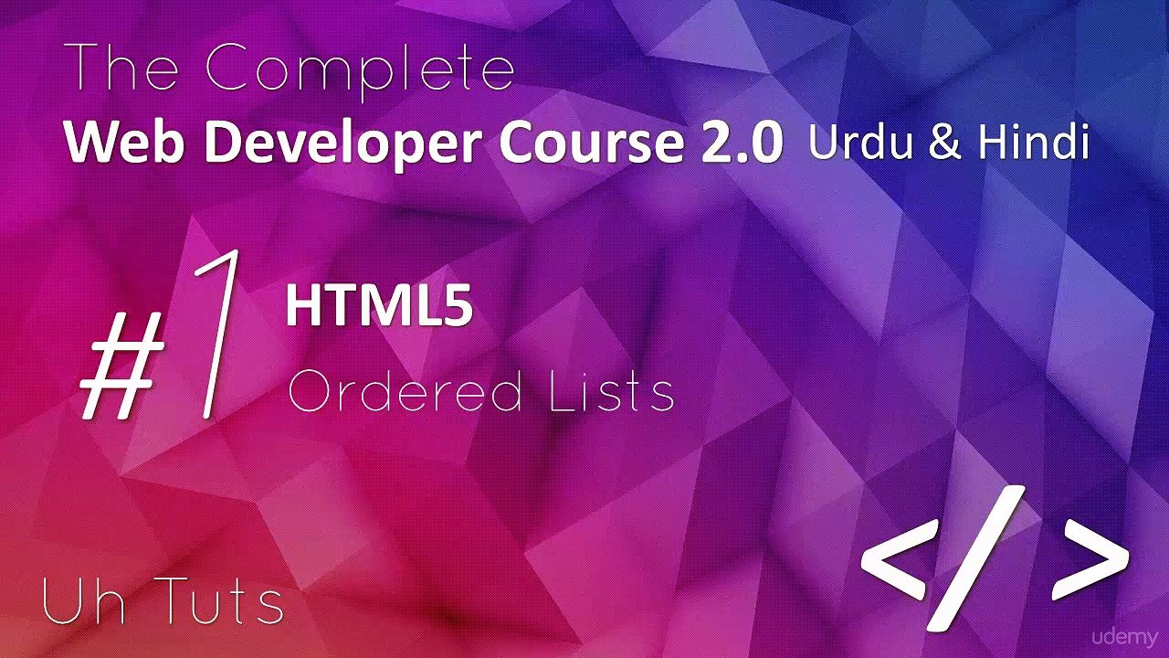 Web Developer Course 2 0 in Urdu & Hindi Ordered Lists 17