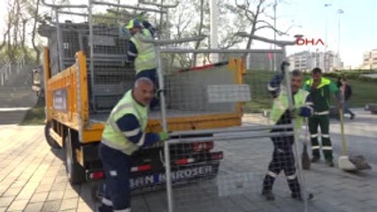 Taksim'de, 1 Mayıs Güvenlik Önlemi Hazırlıkları