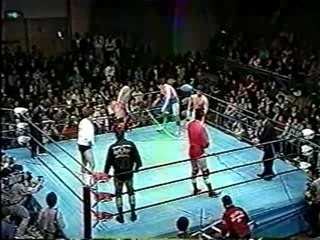 Jumbo/Taue/Fuchi vs. Misawa/Kobashi/Kikuchi