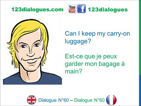 Dialogue 60- English French Anglais Français - Airport Check in - Enregistrement à l'aéroport