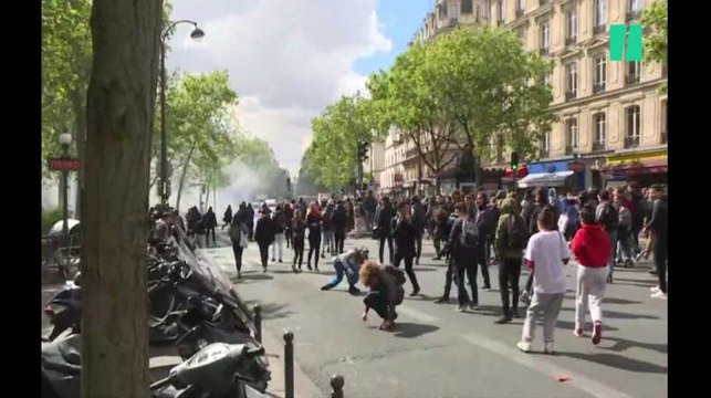 Les images de la manifestation sous tension des lycéens à Paris