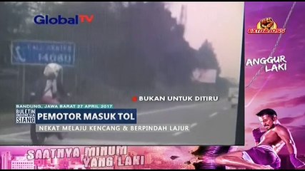 Download Video: Nekat! Pengendara Motor Masuk Tol Purbaleunyi