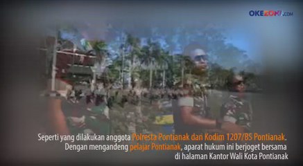 Kampanye Anti Narkoba dan Tolak Radikalisme, TNI dan Polri di Pontianak Joget Turun Naik Challenge