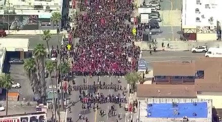 March in L.A. to Mark 102nd Anniversary of Armenian Genocide. Los Angeles. April 24. 2017