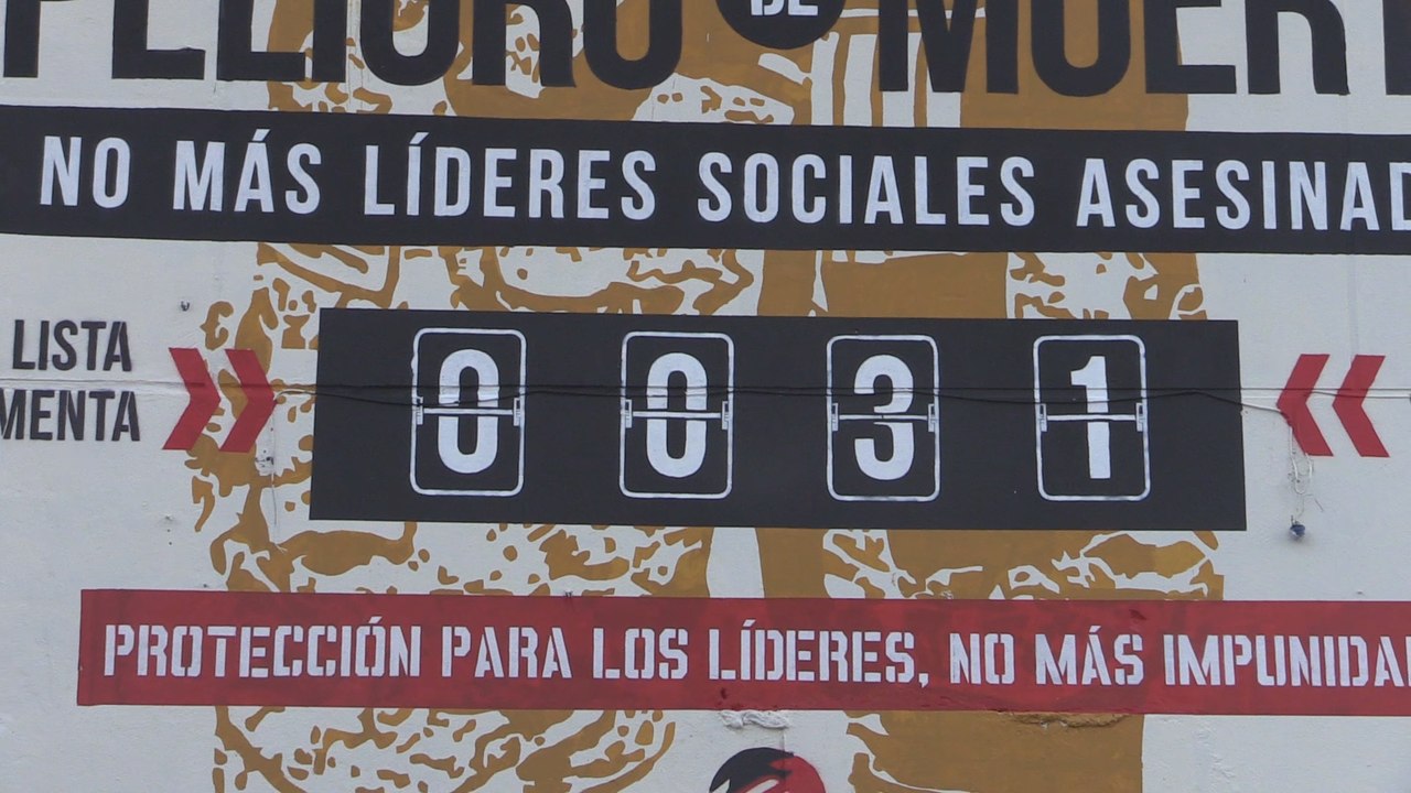 Gran mural urbano denuncia el asesinato de líderes sociales en Colombia