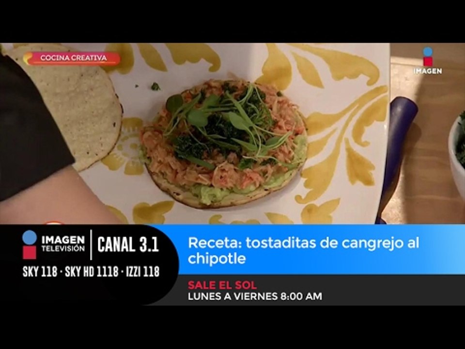 Receta: tostaditas de cangrejo al chipotle