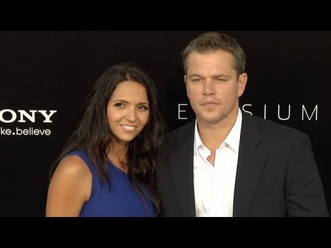 Matt Damon and Luciana Barroso Elysium World Premiere ARRIVALS