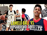LaMelo Ball Gets Challenged by 9th Grader DJ Davis! Ankle Bully CEO vs Bucket Team CEO Mini Battle!