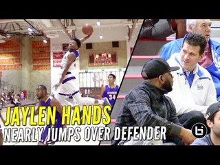 Jaylen Hands Nearly Jumps Over Defender After UCLA Coach Steve Alford Shows Up!!