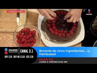 Brownie de cinco ingredientes... ¡y frambuesa!