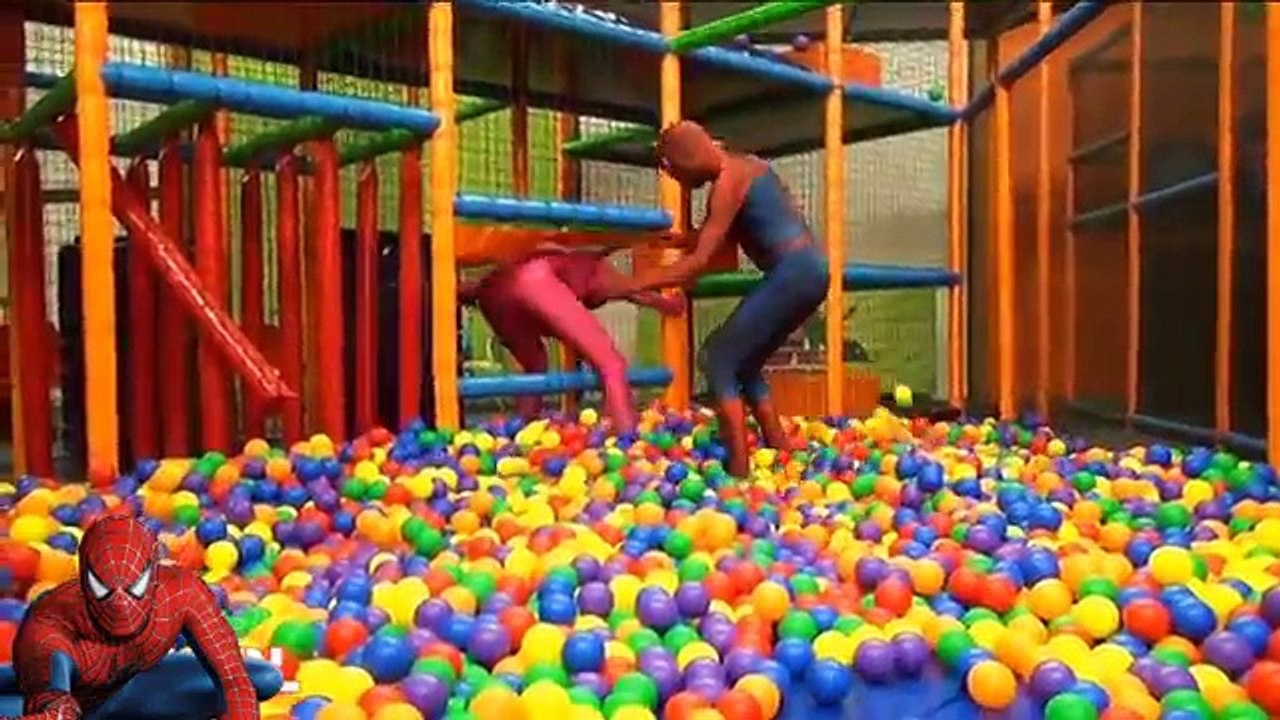Frozen Elsa BALL PIT PRANK! Spiderman Joker Maleficent PrincessFun Princess