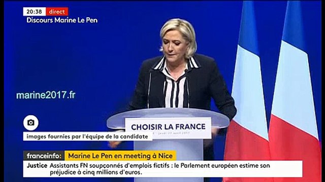 A Nice, Marine Le Pen prend plaisir à faire longuement huer Christian Estrosi, ancien maire de la ville