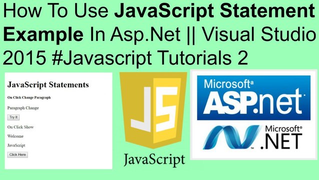 How to use javascript statement example in asp.net || visual studio 2015 #javascript tutorials 2