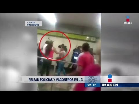 Vagoneros se enfrentan a cinturonazos a policías