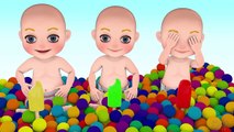 3D Baby doll bath time Play Learn colors IV - Teaching colours for kids Children Toddlers 3