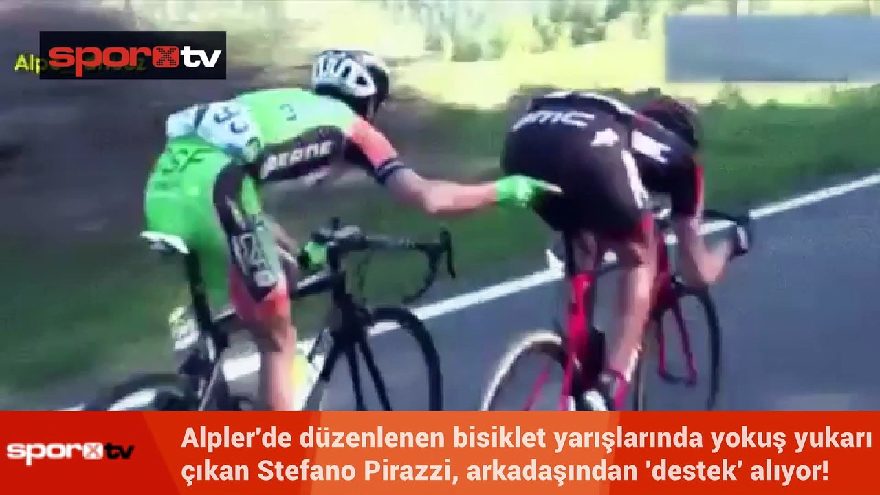 Bisiklet yarışında ilginç hareket!