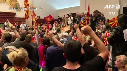 Violence erupts as protesters storm Macedonia parliament
