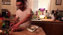 Viva Frei shows how he deseeds pomegranates without staining his shirt