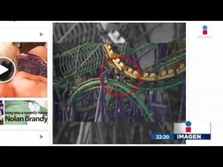 ¡Quedan atrapados en montaña rusa de cabeza!