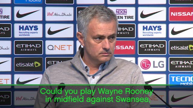 Rooney could play in midfield against Swansea - Mourinho
