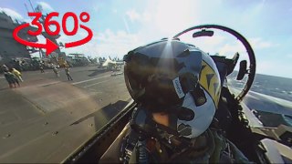 360 VR VIDEO - FIGHTER LAUNCH FROM AIRCRAFT CARRIER