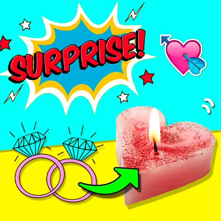 DIY SURPRISE Heart Candle! _ VELA corazón con SORPRESA ✅  Top Tips and Tricks in 1 minute