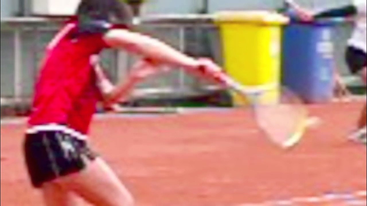 Super Slow-Motion —BACKHAND Soft Tennis  KOBAYA...