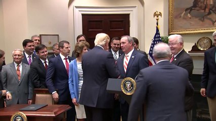 Trump,“feliz” por logros en 100 días y “amigo” de lobby de armas