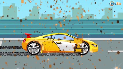 El Camión es Rojo y El Tractor infantiles - La zona de construcción - Carritos Para Niños