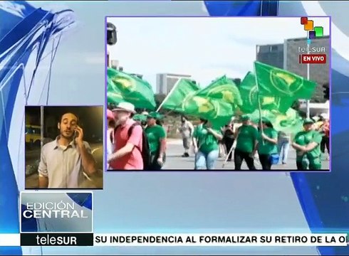 Policía militar reprime a manifestantes de paro nacional en Brasil