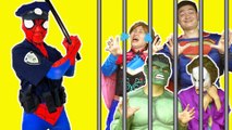 Spiderman and Frozen Elsa POLICE Prank w/ Anna Hulk Superman vs Joker Pank! Funny Superheroes in Real Life