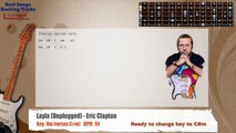 Layla (Unplugged) - Eric Clapton Guitar Backing Track with chords and lyrics