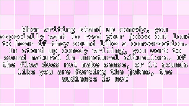 Writing Stand Up Comedy - Writing Tips