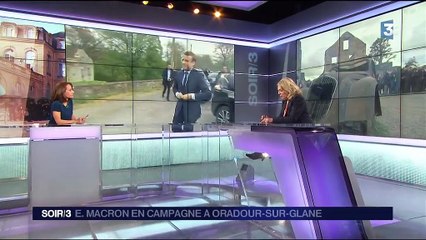 Présidentielle : Emmanuel Macron en campagne à Oradour-sur-Glane