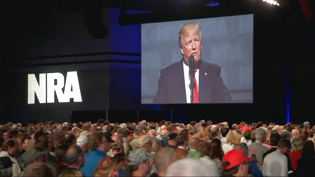 Donald Trump voices support for the NRA at gun lobby convention