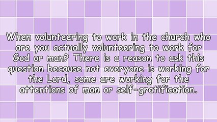 Are You Working For God Or Man?